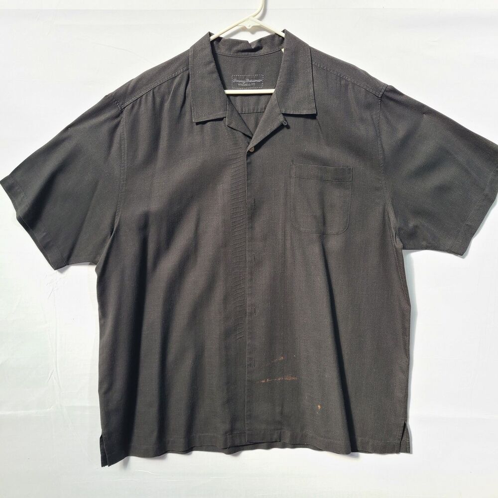 Vintage Tommy Bahama Silk Embroidered Original Fit Shirt XXL with Extra Buttons